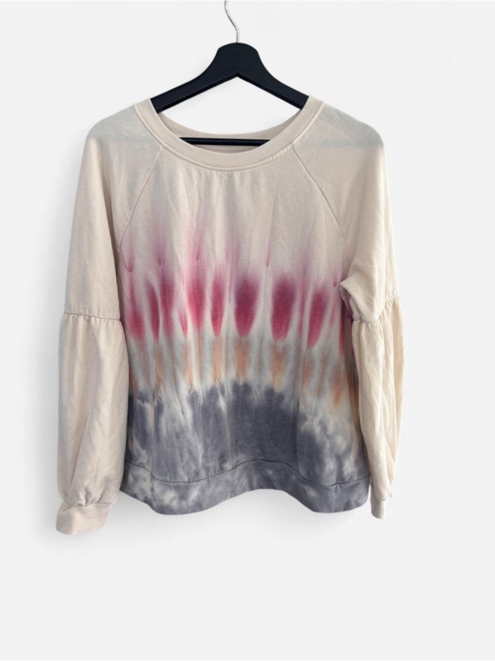 Knox Rose Women’s Large Tie Dye Balloon Sleeve Sweatshirt NWT